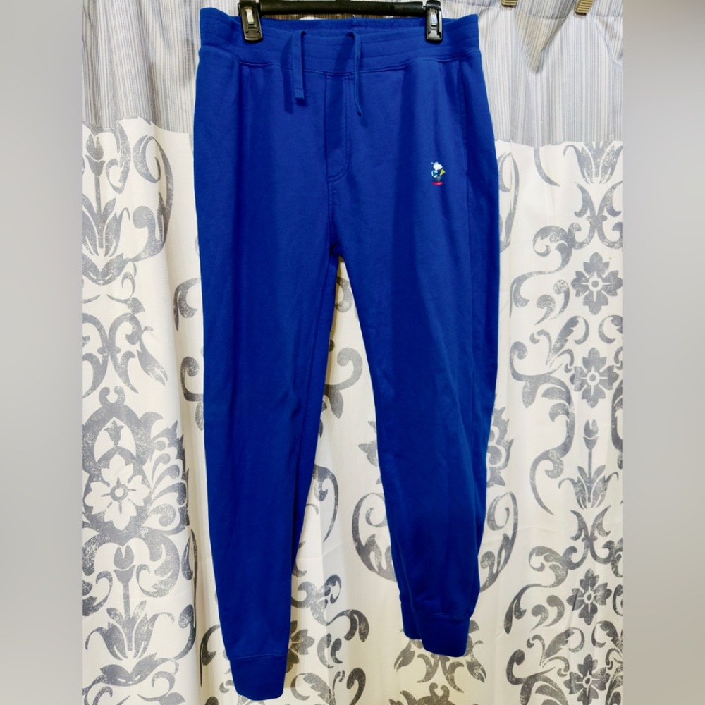 LEVI'S x PEANUTS Men's Medium Jogger Tapered Blue Sweatpants Snoopy‎ Soccer EUC